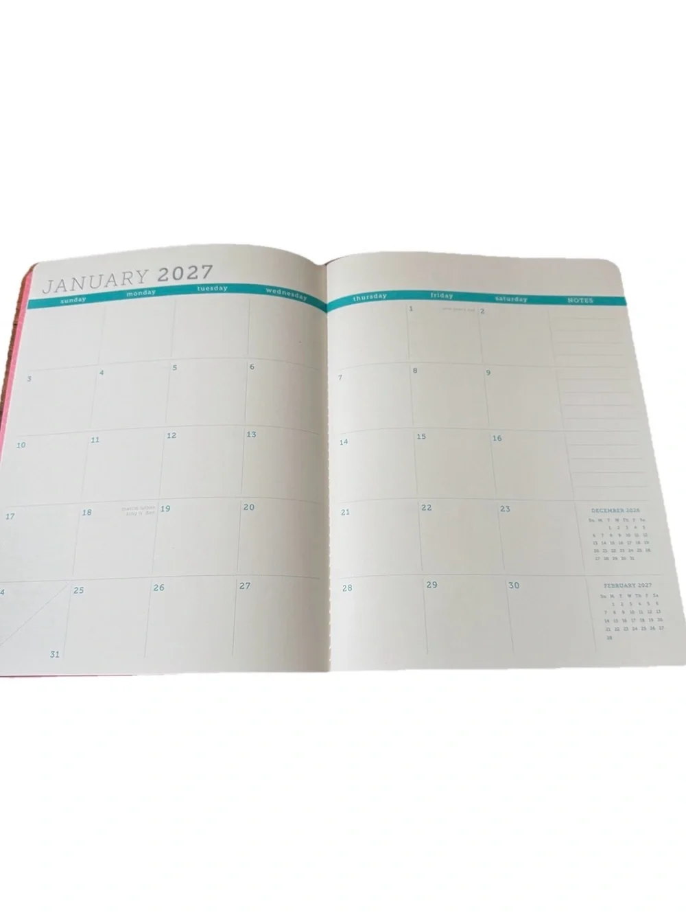 Clementine Paper inc. 17-month Large Size Planner 11x9” Green Stripes 2026-2027